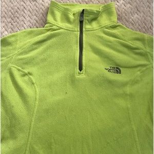 NORTH FACE QUATER ZIP MOCK NECK SWEATER - (green) Size small